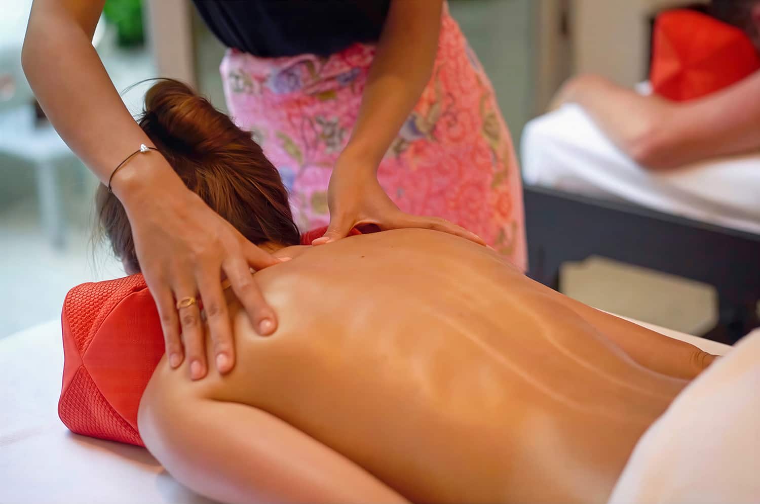 Massage treatment in the villa's private spa